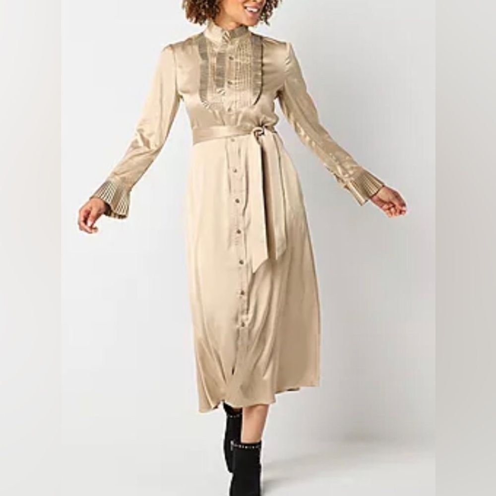 NEW Ryegrass Long Sleeve Midi‎ A-Line Dress